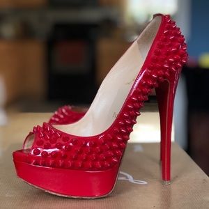 Christian Louboutin Lady peep spikes
